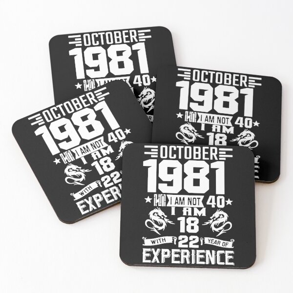 Item preview, Born in October 1981 I am 18 year with 22 years of experience Awesome 41 Years of Being Awesome Birthday Anniversary Gift Idea Holiday Fun Party Premium Apparel Funny Xmas designed and sold by DesignByHeartUK.