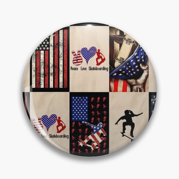 Item preview, Skateboarding American Flag Retro Art designed and sold by RoslynArt.