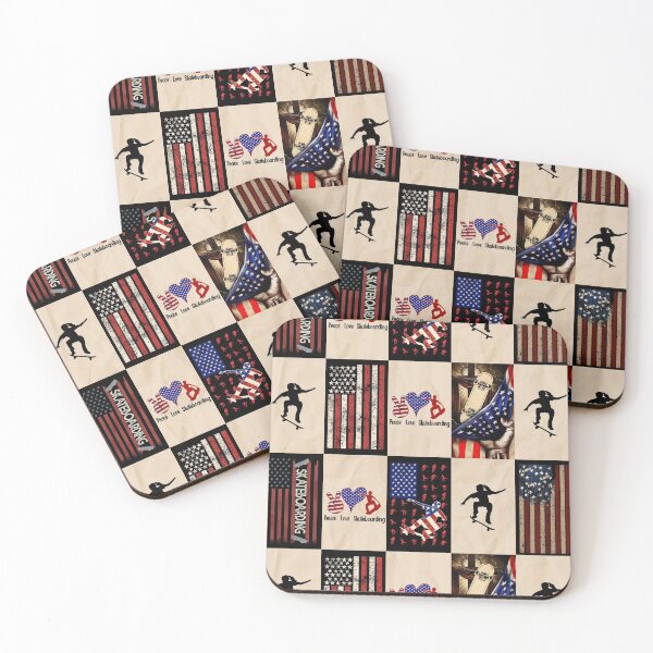 Item preview, Skateboarding American Flag Retro Art designed and sold by RoslynArt.