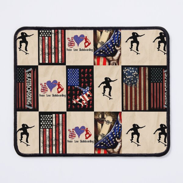 Item preview, Skateboarding American Flag Retro Art designed and sold by RoslynArt.