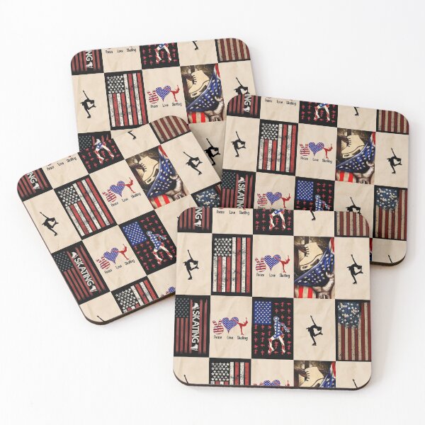 Item preview, Skating American Flag Retro Art designed and sold by RoslynArt.