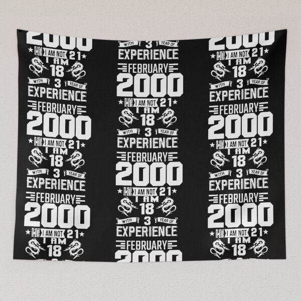 Item preview, Born in February 2000 18 years with 3 years of experience I am Awesome 26 Years of Being Awesome Birthday Anniversary Gift Idea Holiday Fun Party Premium Apparel Funny Xmas designed and sold by DesignByHeartUK.