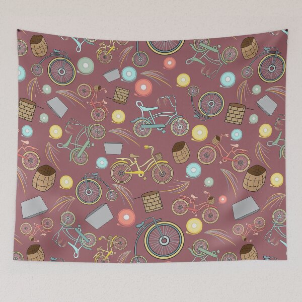 Artikelvorschau, Vintage Fahrradmuster (Staubrosa) entworfen und verkauft von StacyAnnDesigns.