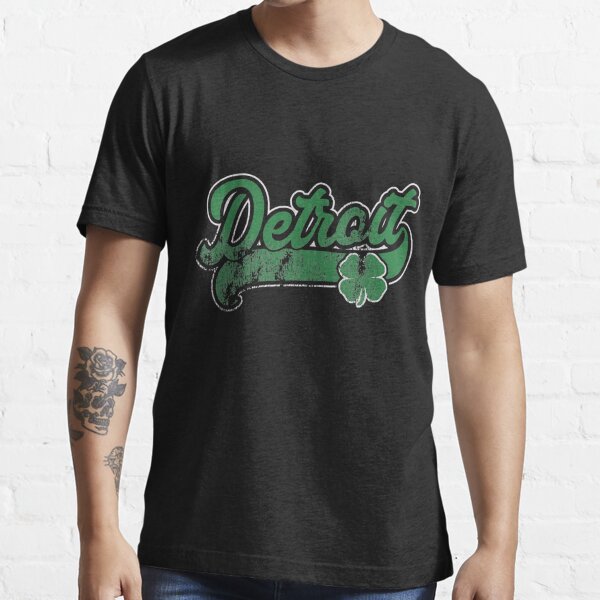 Detroit Tigers Irish Best Shamrock St Patricks Day T-Shirt Old English D  Medium