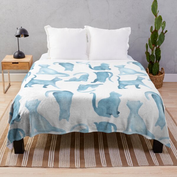Item preview, Watercolor Cat Sillouettes - Blue designed and sold by PaintInTheNight.