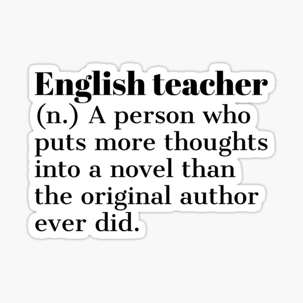 "Cute English teacher dictionary definition Funny english teacher" Sticker for Sale by