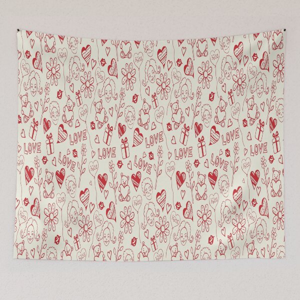 Item preview, Red-White-Love-Hearts-Pattern designed and sold by latashabrown.