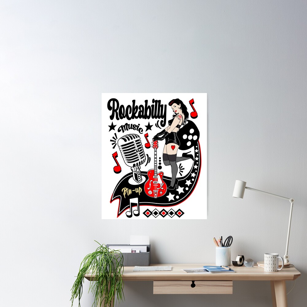 50s Rockabilly 1950s Sock Hop Dance Party 50s Pin Up Girl Poster by  MemphisCenter