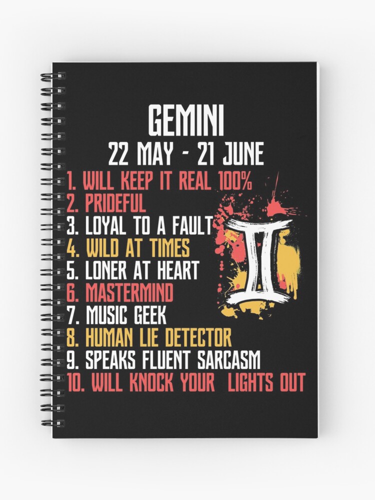 Gemini Facts Zodiac Sign Birthday Spiral Notebook