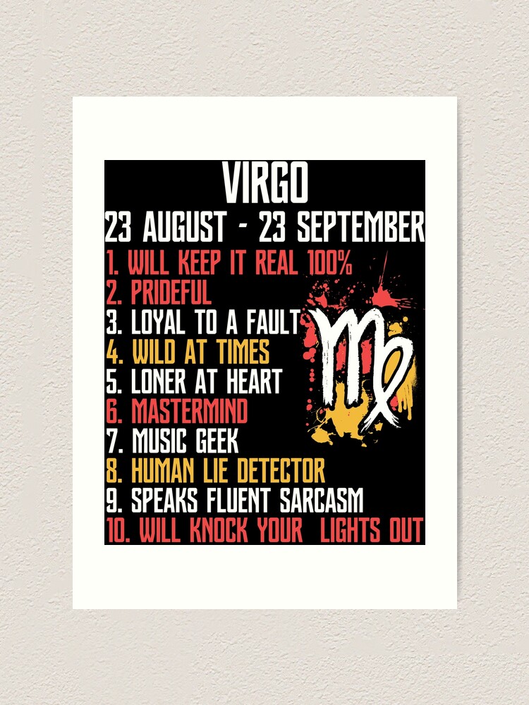 Virgo Facts Zodiac Sign Birthday Art Print