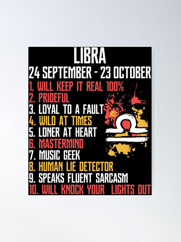 Libra Facts Zodiac Sign Birthday Poster