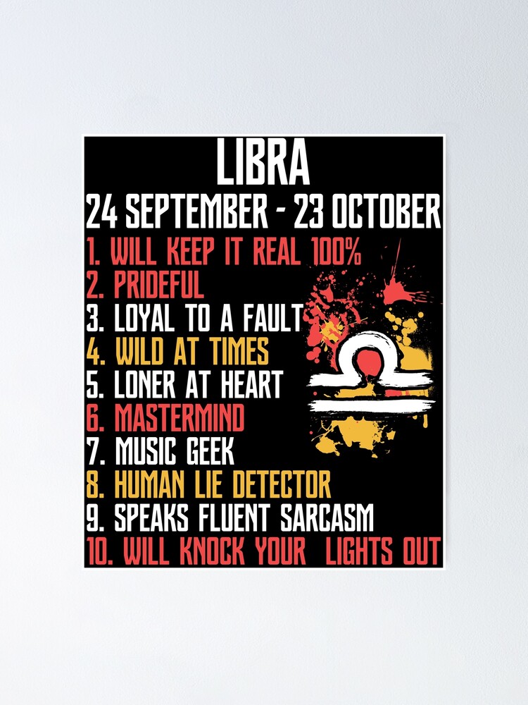 Libra Facts Zodiac Sign Birthday Poster