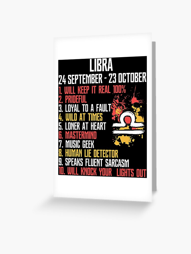 Libra Facts Zodiac Sign Birthday Greeting Card