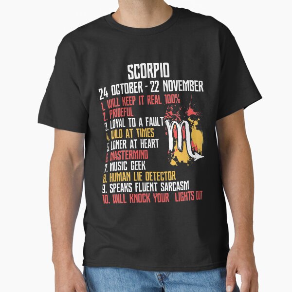 Scorpio Facts Zodiac Sign Birthday Classic T-Shirt