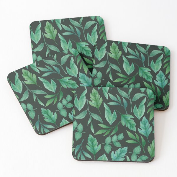 Item preview, Watercolor seamless pattern with green eaves and branches designed and sold by DarianaArt.