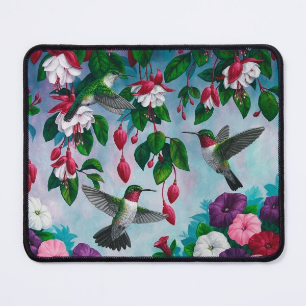 Item preview, Hummingbirds and Fuchsias Purple designed and sold by csforest.