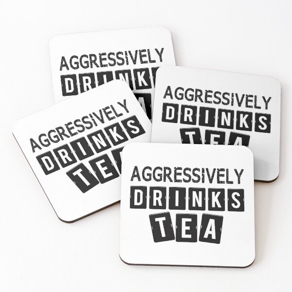 Item preview, Aggressively Drinks Tea Funny Tea Quote Gift designed and sold by JooArtPrints  ★★★★★.