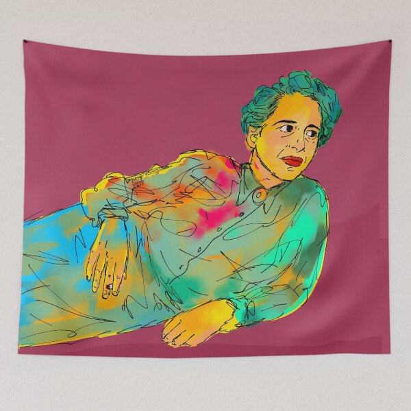 Item preview, Hannah Arendt abstract painting pose designed and sold by KennyLucky.