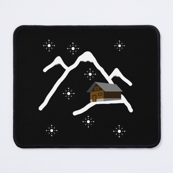 Item preview, Snowy mountain peaks and cozy mountain hut in winter designed and sold by Artstastic.
