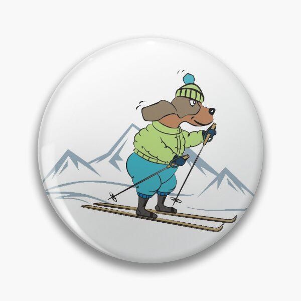 Item preview, Cute Dog Skiing in the Winter Mountains designed and sold by pixelspantry.