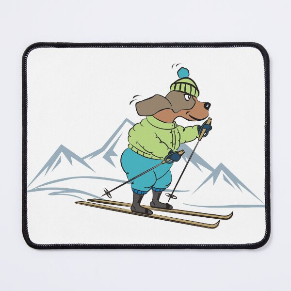 Item preview, Cute Dog Skiing in the Winter Mountains designed and sold by pixelspantry.