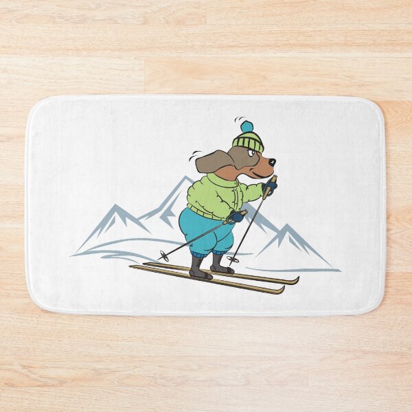 Item preview, Cute Dog Skiing in the Winter Mountains designed and sold by pixelspantry.