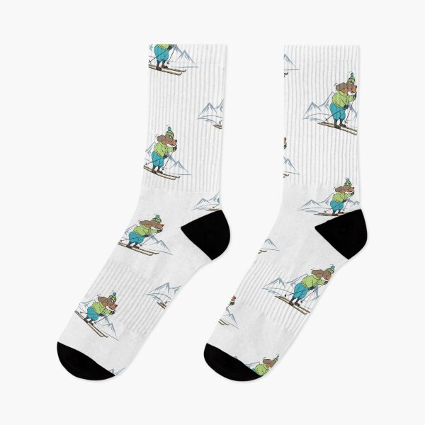 Item preview, Cute Dog Skiing in the Winter Mountains designed and sold by pixelspantry.