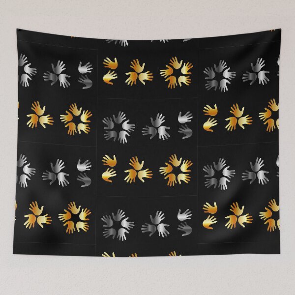 Item preview, hands in gold and silver  designed and sold by Shawlin Islam.