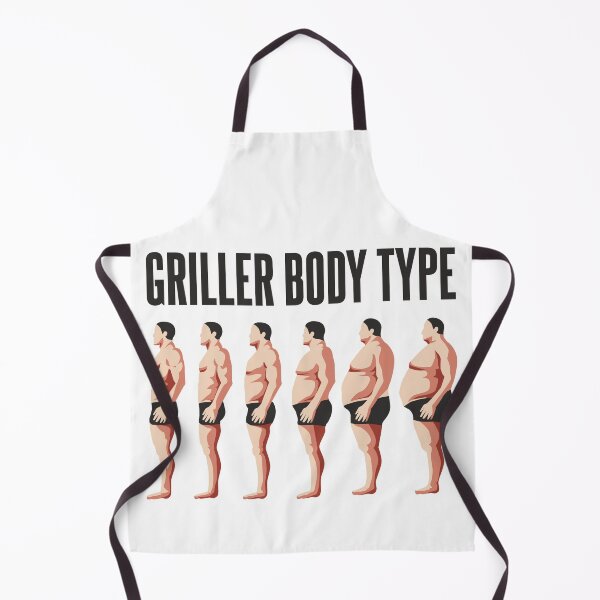 Item preview, Griller Apron - BBQ Griller Body Type T-shirt Design designed and sold by VikeLite81.