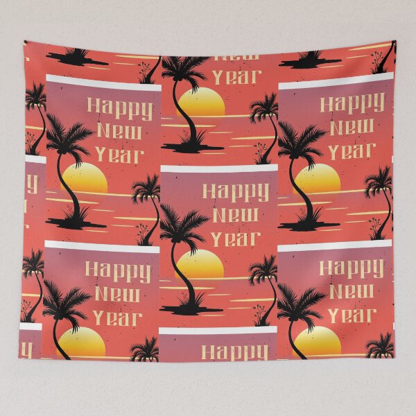 Item preview, Happy New Year Celebration California Beach Vector Graphics designed and sold by Cre8iveSkill.