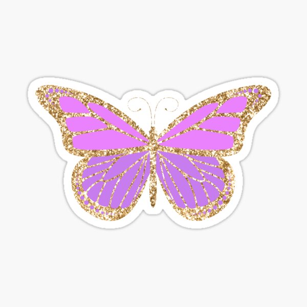 Pink Glittery Butterfly Sticker for Sale by cinlali