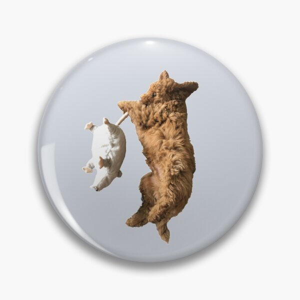 Item preview, Playful beige toy puddle with mouse; cute puppy, toy puddle puppy designed and sold by Moment Catcher.