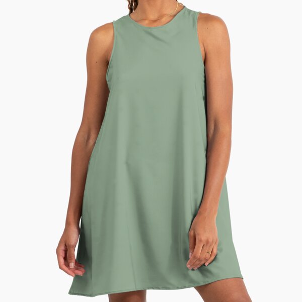 basil green dress Basil green gathered midi dress