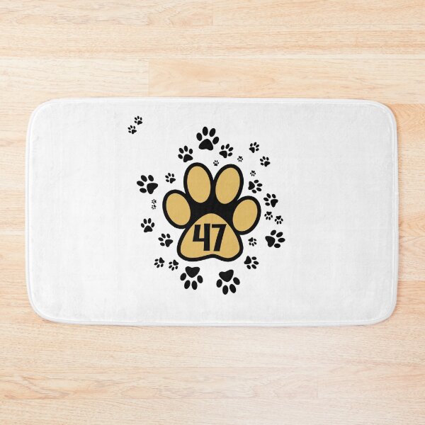 Item preview, Cute paw prints with number 47 - pet designed and sold by MadandMean.