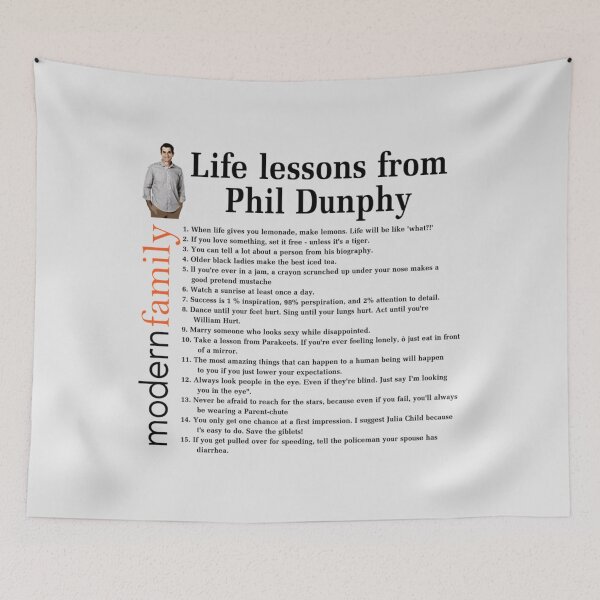 Item preview, Life Lessons From Phil Dunphy Modern Family Films Sitcom Movie Cameron Tucker Alex Dunphy Gift Graph designed and sold by RunolfssonBrook.