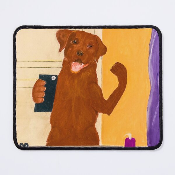 Item preview, Chocolate lab retriever. Who's a good boy. bathroom winking selfie designed and sold by hamlynburns.