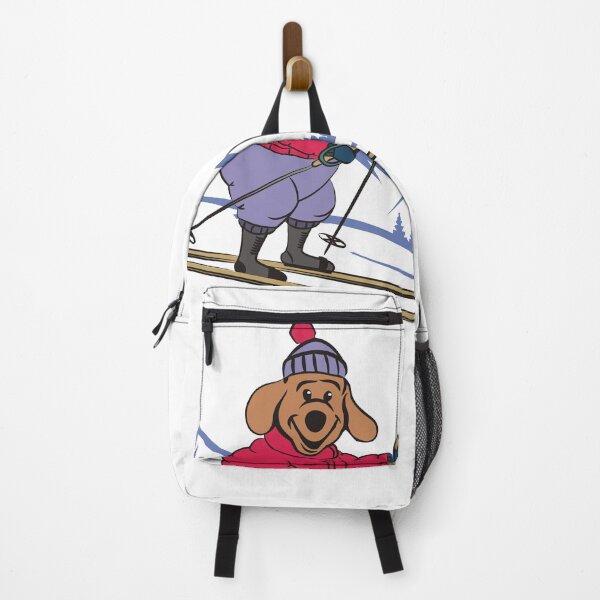 Item preview, Happy Cartoon Dog Skiing in the Winter Mountains designed and sold by pixelspantry.