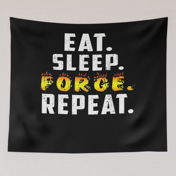 Item preview, Camiseta Blacksmith Eat Sleep Forge Repeat Bladesmithing Forger designed and sold by Cohnson.