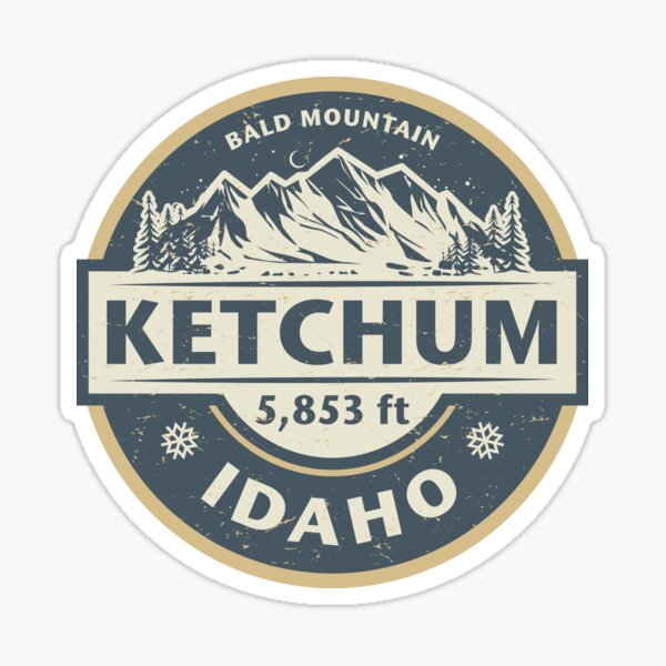 "Ketchum, Idaho" Sticker by studio838 Redbubble