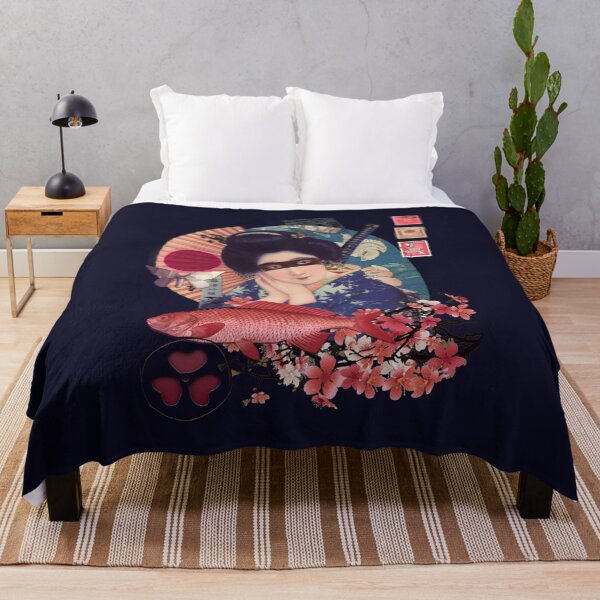 Item preview, Collage Geisha Samurai in Coral Indigo and Marsala designed and sold by QuixdiClothing.
