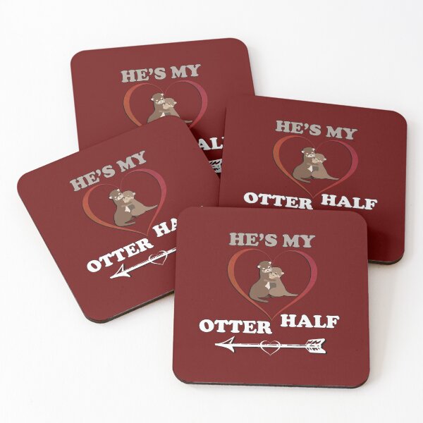 Item preview, He's My Otter Half Funny Word Pun Valentines designed and sold by tamdevo1.