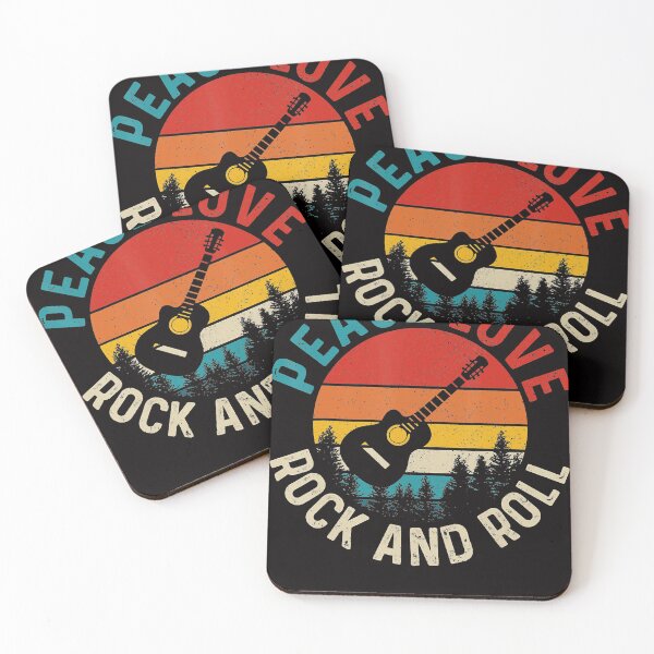 Item preview, Peace Love Rock And Roll Guitar Player Guitarist Vintage designed and sold by JodyBoling.