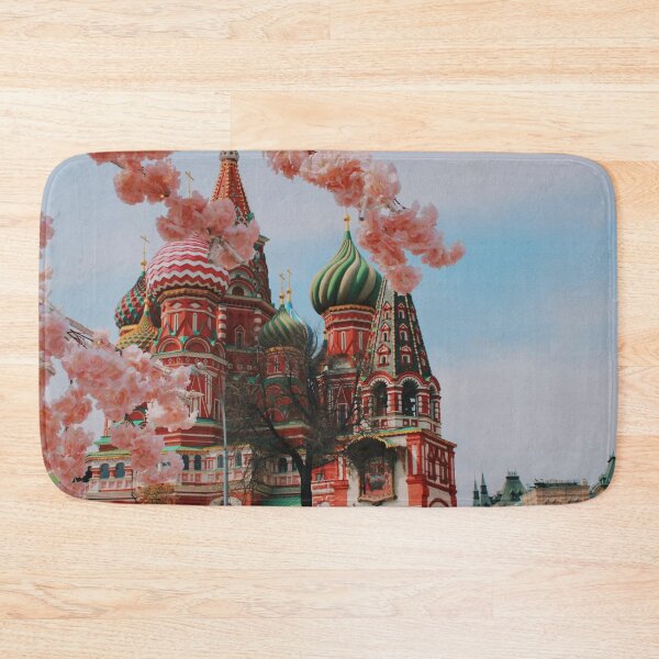 Item preview, Beautiful view of St. Basil's Cathedral. The bloom of Sakura in Moscow. spring season. designed and sold by class01.