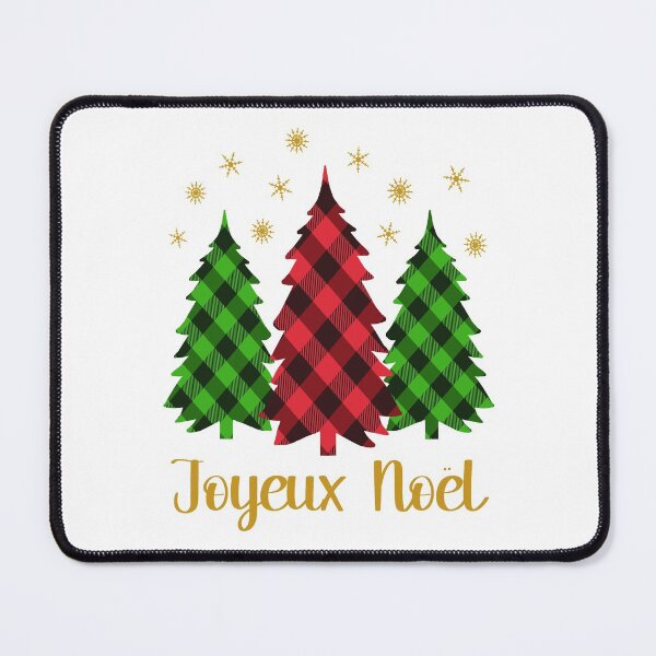 Item preview, Joyeux Noël French Holiday Phrase With Plaid Christmas Tree Pajama designed and sold by Bad Kitty Designz.