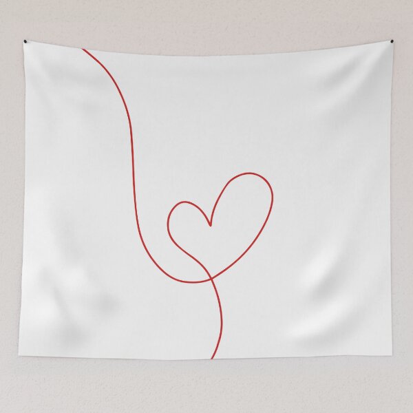 Item preview, Red Heart One Line Art - Heart Continuous Line - Light Red Heart Single Line designed and sold by Mrs-PenLine.