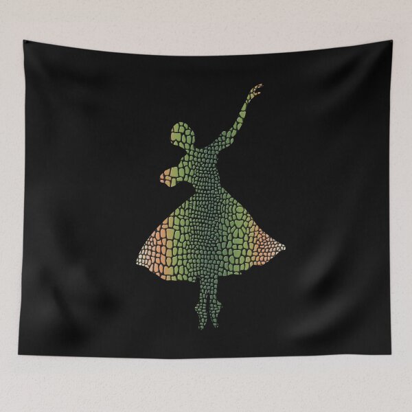 Item preview, BALLET - SNAKE LIZARD REPTILE TEXTURE - BALLERINA SILHOUETTE designed and sold by KoolDsignsDANCE.