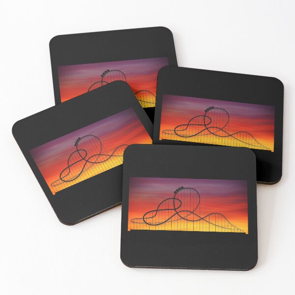Artikelvorschau, Achterbahn Vergnügungspark Vintage Retro Sonnenuntergang entworfen und verkauft von CuteDesigns1.