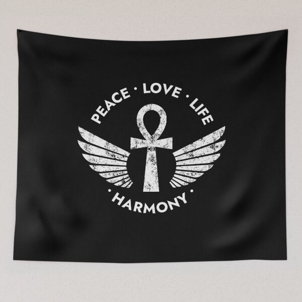 Item preview, Peace Love Life Harmony Ancient Egyptian Winged Ankh  designed and sold by The Junto Shop.