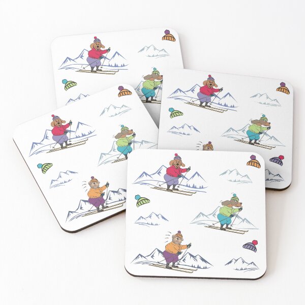 Item preview, Cute Dogs Skiing in the Winter Mountains | Sticker Pack & Pattern designed and sold by pixelspantry.