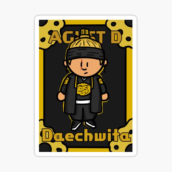 Cute Chibi drawing of Suga with daechwita background Sticker
